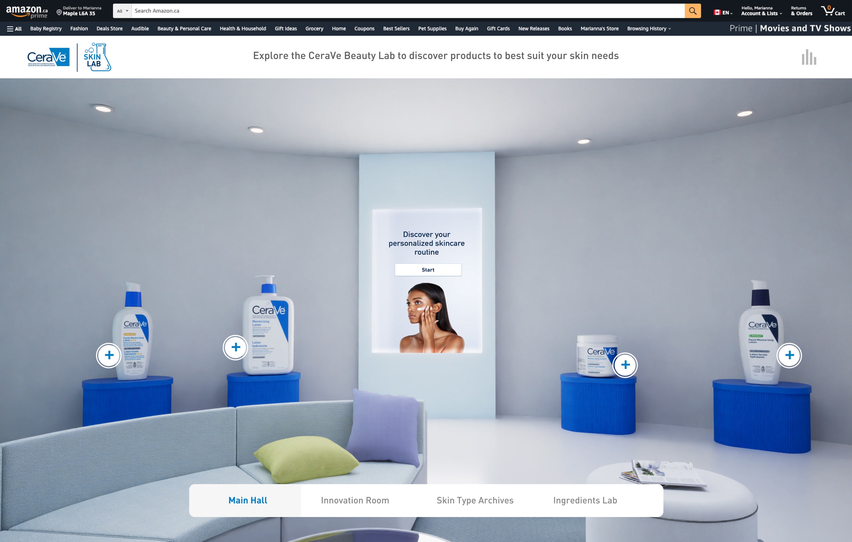 A second view of the Skin Lab main hall.